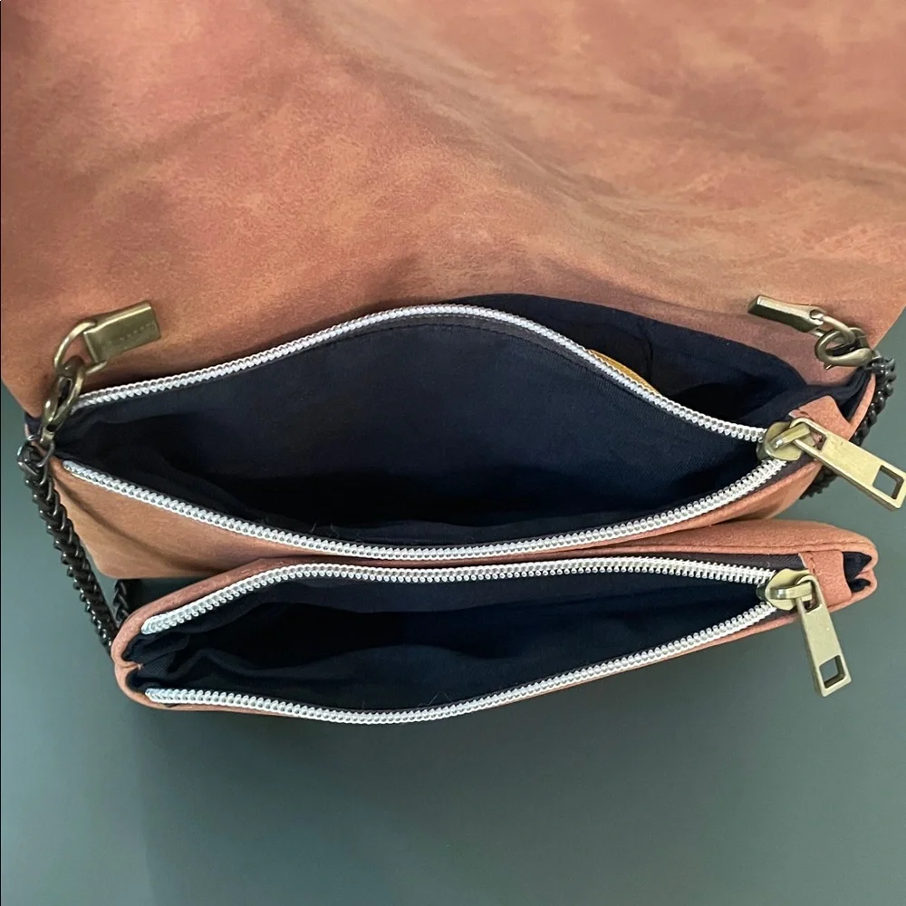 Street Level Terracotta Vegan Leather Crossbody/Clutch Purse